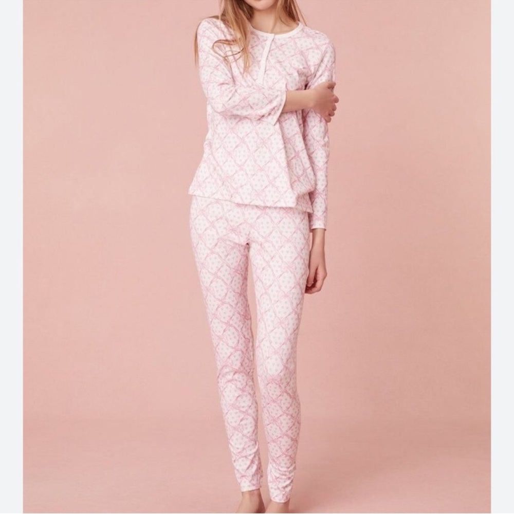 Roller Rabbit and love shack fancy collab Pink Patterned Pajama Set